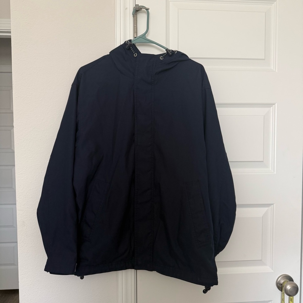 GAP Women’s Dark Blue Hooded Raincoat/WindBreaker